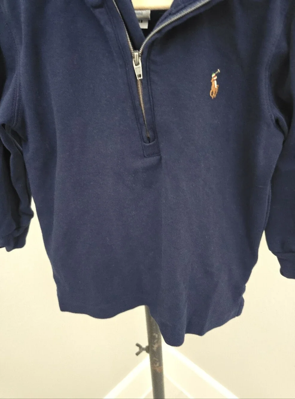 Ralph Lauren Navy Quarter-Zip Polo Sweatshirt 24 Months